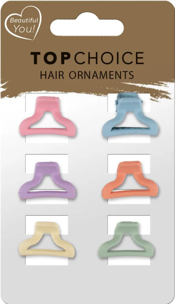 TOP CHOICE Hair clamps (20674) 1 op. - 6 pcs. - mix of two color combinations - Kosmetika