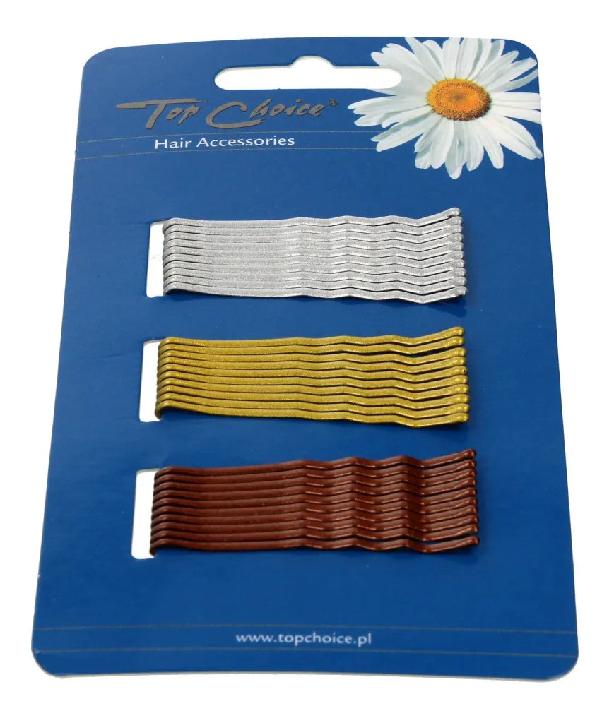 Top Choice Hair clips 3 spalvos (23736) 1 pakuotė - 30 vnt. - Kosmetika