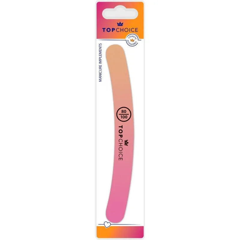 TOP CHOICE Manicure Nagų failas Rainbow 80/100 - banana (70105) 1 vnt - Higiena