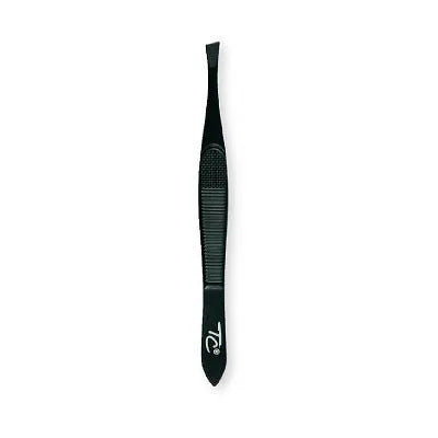 Top Choice Nagų priežiūra ir dekoravimas Matte black slanted tweezers 75575 - Medicinos slaugos prekės