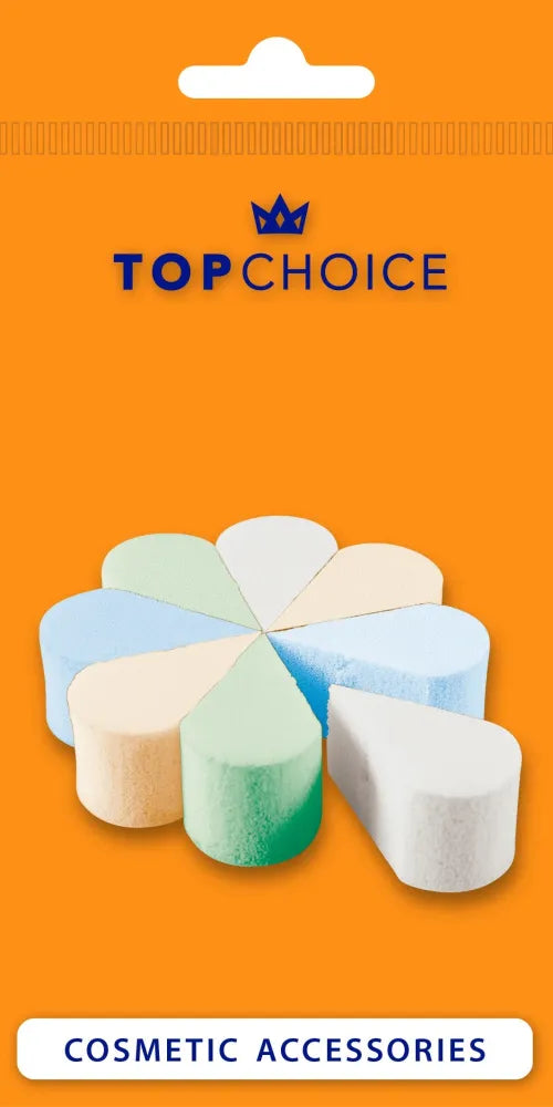TOP CHOICE Teardrop makeup sponges (38464) 1 pak. - 8 vnt. - spalvų mišinys - Kosmetika