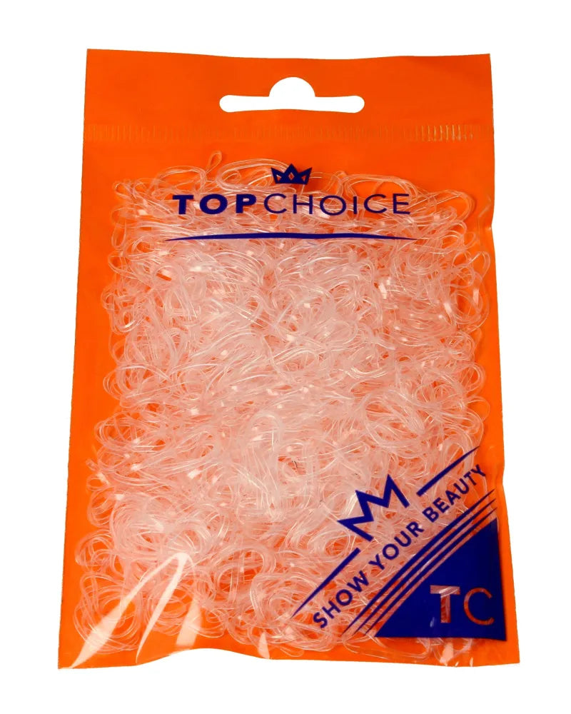 Top Choice Transparent hair bands (22715) 1 pakelis - 500 vnt. - Kosmetika