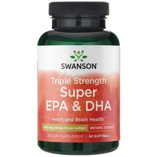 Triple Strength Super EPA & DHA - Žuvų taukai - 900 mg - N60 - Swanson - Papildai