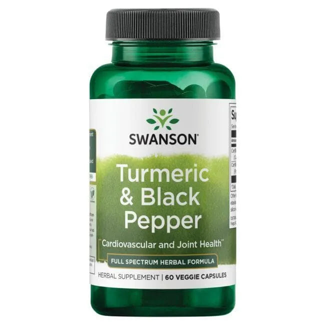 Turmeric & Black Pepper - Ciberžolė Juodieji pipirai - N60 - Swanson - Papildai