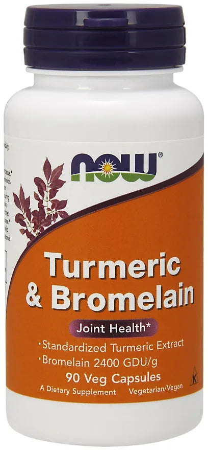 Turmeric & Bromelain - 90 vcaps - NOW Foods - Papildai