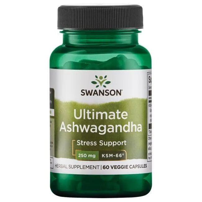 Ultimate Ashwagandha - KSM-66 - 250 mg - N60 - Ašvaganda - Swanson - Papildai