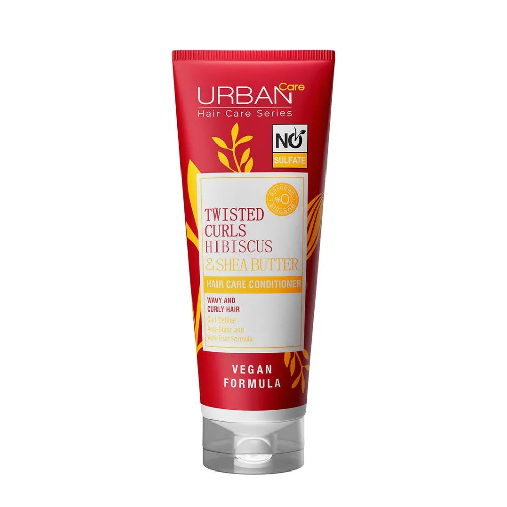 URBAN CARE Twisted Curls Hibiscus & Shea Butter Conditioner garbanotiems ir banguotiems plaukams 250ml - Kosmetika