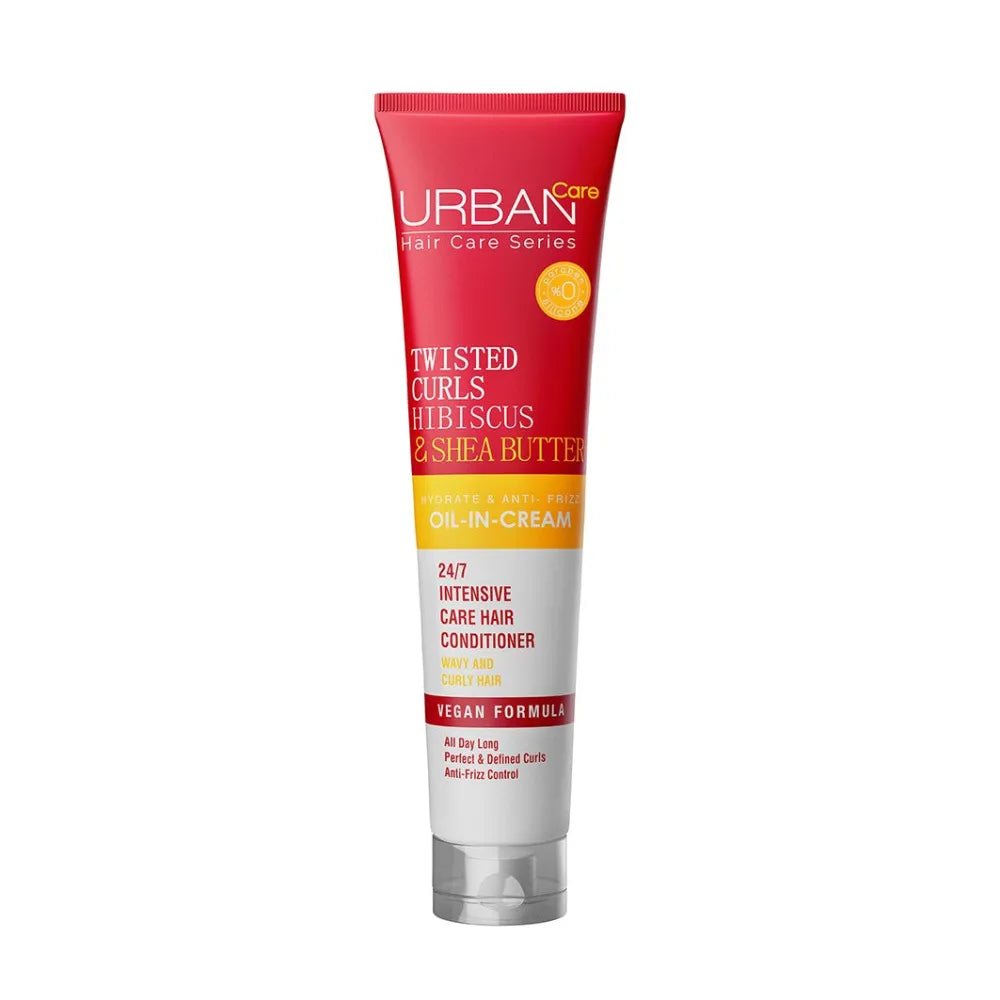 URBAN CARE Twisted Curls Hibiscus & Shea Butter Curling cream banguotoms ir garbanotiems plaukams 175ml - Kosmetika