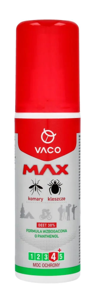 VACO MAX Skystis prieš uodus ir erkės DEET 30% 80ml - Medicinos slaugos prekės