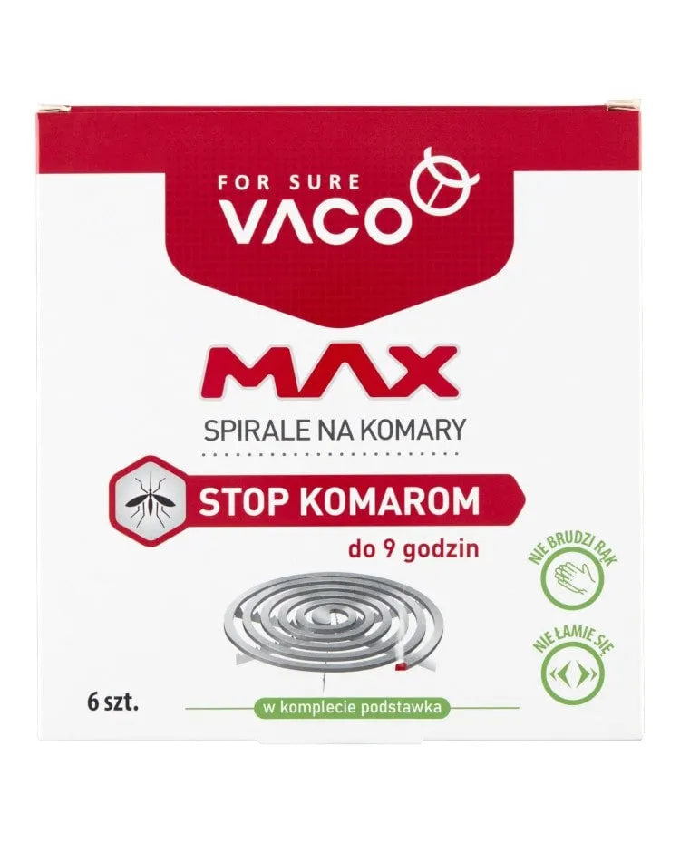 VACO MAX Uodų repelentų spiralės - Sustabdyti Uodus 1 pakuotė - 6 vnt - Medicinos ir slaugos prekės