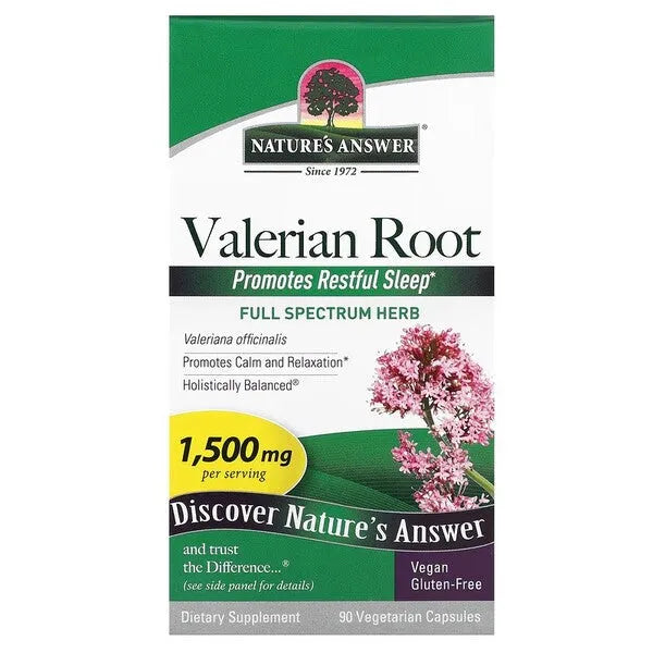 Valerian Root 1500mg - 90 vcaps - Nature’s Answer - Papildai