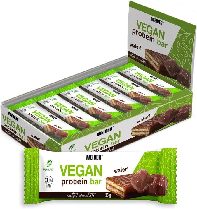 Vegan Protein Bar Salted Chocolate - 12 x 35g - Weider - Sporto papildai