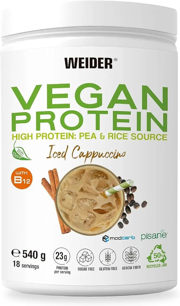 Vegan Protein Iced Cappuccino - 540g - Weider - Sporto papildai