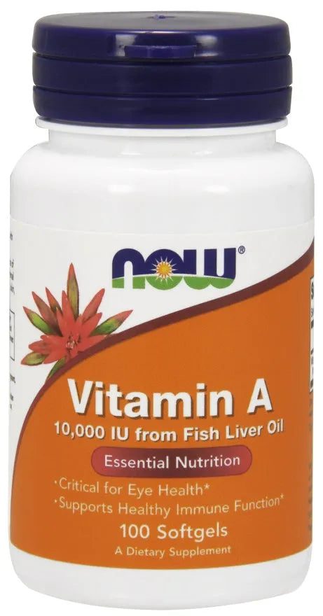 Vitamin A 10 000 IU - 100 softgels - NOW Foods - Papildai