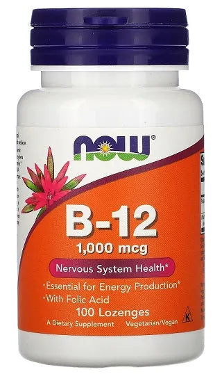 Vitamin B-12 1000mcg - 100 lozenges - NOW Foods - Papildai