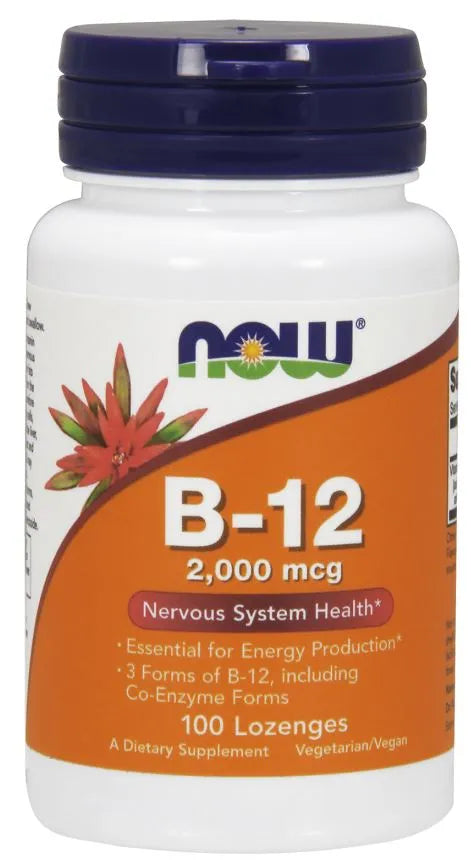 Vitamin B-12 2000mcg - 100 lozenges - NOW Foods - Papildai