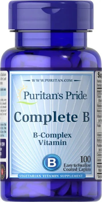Vitamin B-Complex - 100 caplets - Puritan’s Pride - Papildai