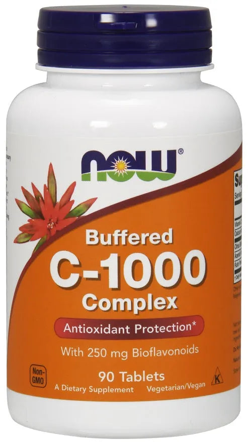 Vitamin C-1000 Complex - Buffered with 250mg Bioflavonoids - 90 tabs - NOW Foods - Papildai