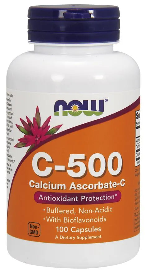 Vitamin C-500 Calcium Ascorbate-C - 100 caps - NOW Foods - Papildai
