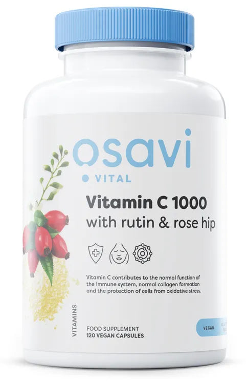 Vitamin C1000 with Rutin & Rose Hip - 120 vegan caps - Osavi - Papildai