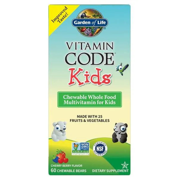 Vitamin Code Kids (Chewable Whole Food Multivitamin For Kids) Cherry Berry - 60 chewable bears - Garden of Life