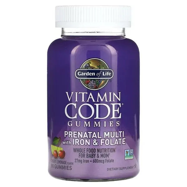 Vitamin Code Prenatal Multi with Iron & Folate Gummies Cherry Lemonade - 90 - Garden of Life - Papildai
