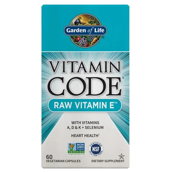 Vitamin Code Raw E - 60 vcaps - Garden of Life - Papildai