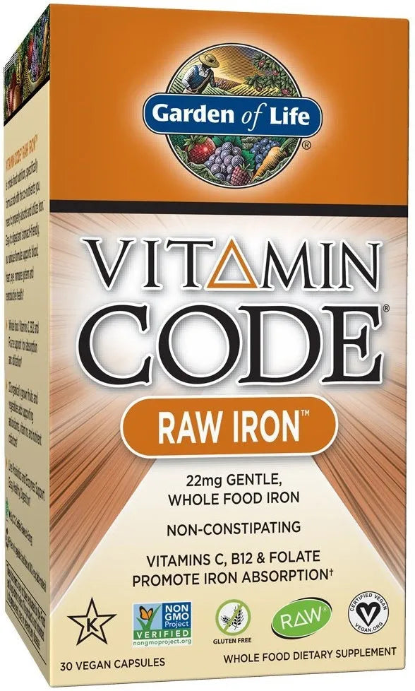 Vitamin Code Raw Iron - 30 vegan caps - Garden of Life - Papildai