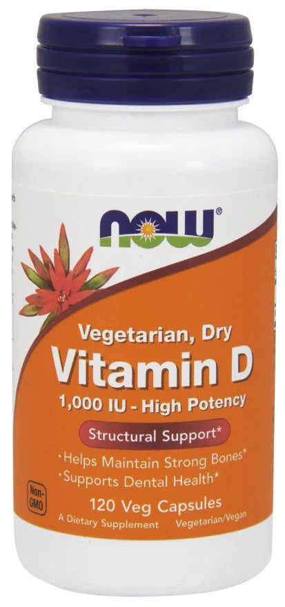 Vitamin D 1000 IU Vegetarian - Dry - 120 vcaps - NOW Foods - Papildai
