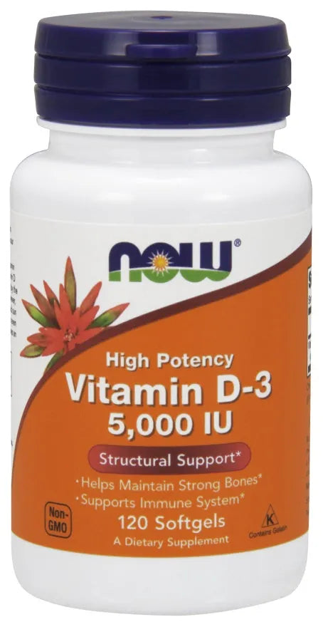 Vitamin D-3 5000 IU - 120 softgels - NOW Foods - Papildai