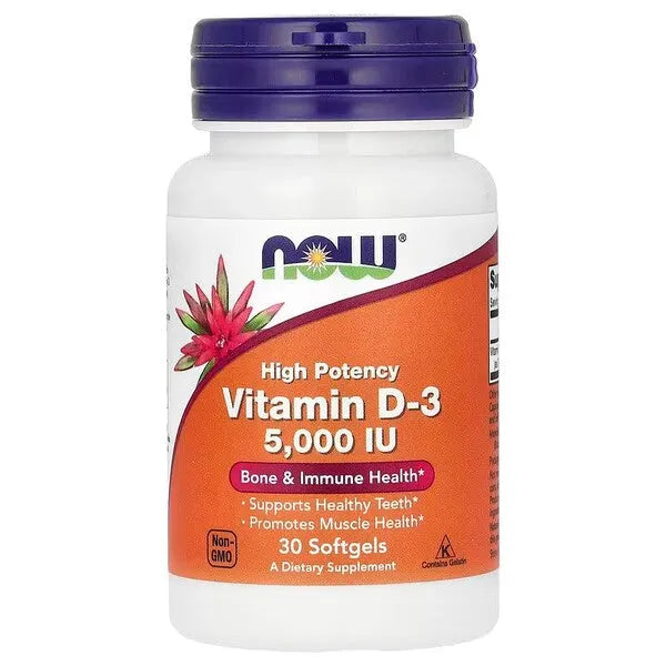 Vitamin D-3 5000 IU - 30 softgels - NOW Foods - Papildai