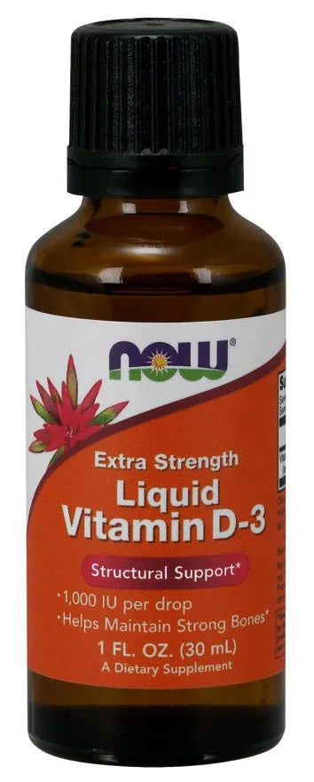 Vitamin D-3 Liquid 1000 IU (Extra Strength) - 30 ml - NOW Foods - Papildai