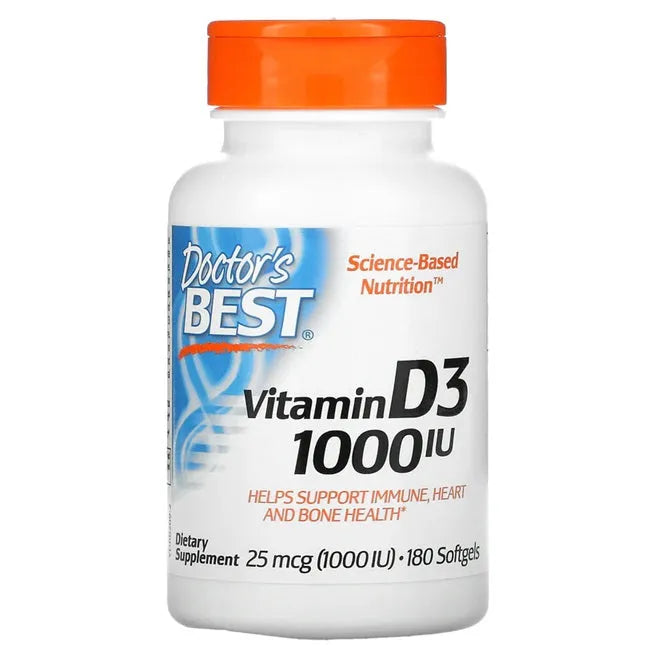 Vitamin D3 1000 IU - 180 softgels - Doctor’s Best - Papildai
