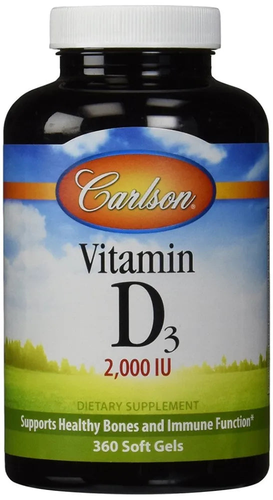 Vitamin D3 2000 IU - 360 softgels - Carlson Labs - Papildai