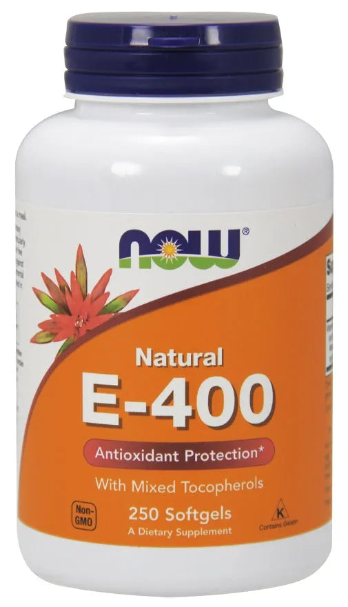 Vitamin E-400 - Natural (Mixed Tocopherols) - 250 softgels - NOW Foods - Papildai