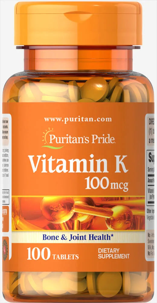 Vitamin K 100mcg - 100 tabs - Puritan’s Pride - Papildai