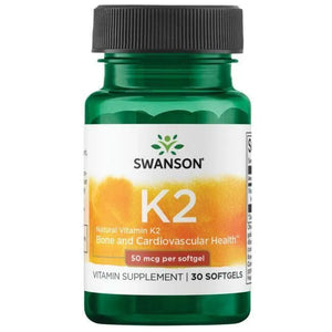 Vitamin K2 - Natūralus - 50 mcg - N30 - Swanson - Papildai