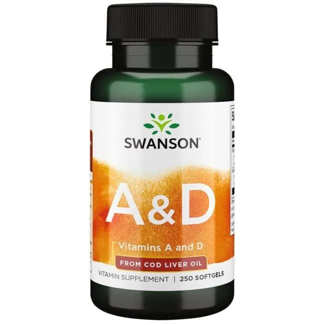 Vitaminai A ir D - iš žuvies taukų - N250 - Swanson - Papildai