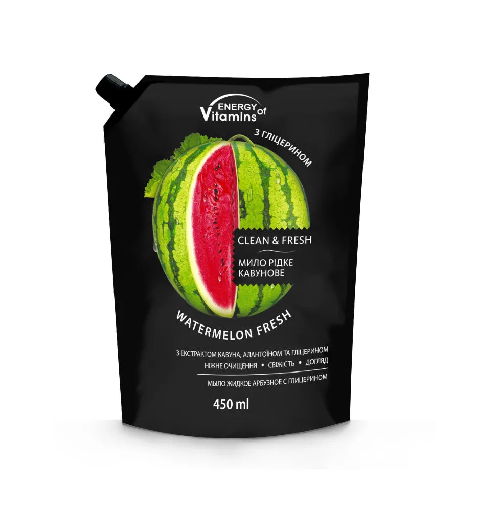 VITAMINŲ ENERGIJA Vandensmelonas Fresh liquid soap 450ml - refill - Kosmetika