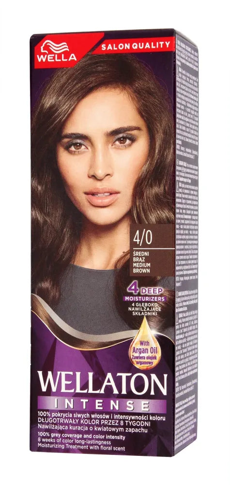 Wella Wellaton Intense Color Cream Nr. 4/0 Vidutinė ruda - 1 vnt. - Kosmetika
