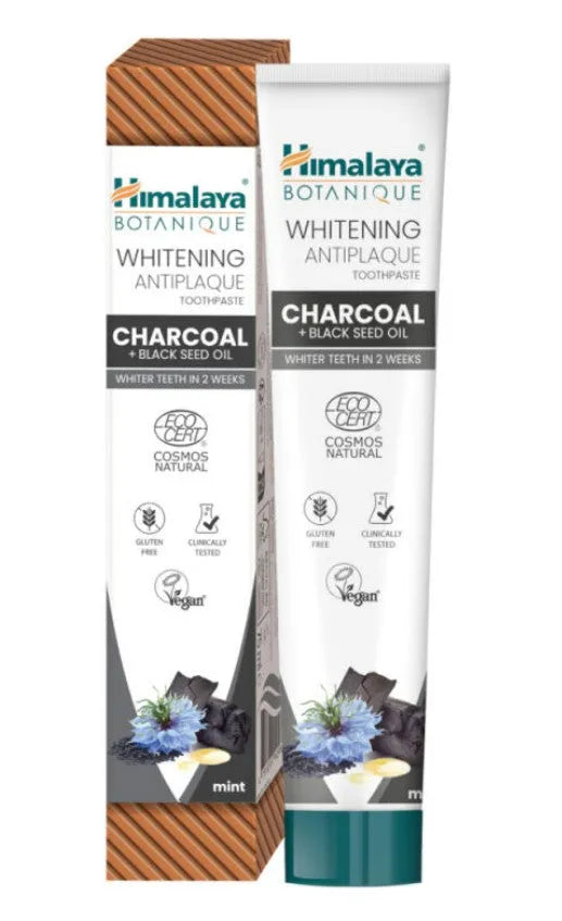 Whitening Antiplaque Toothpaste Charcoal + Black Seed Oil Mint - 75ml - Himalaya - Higiena