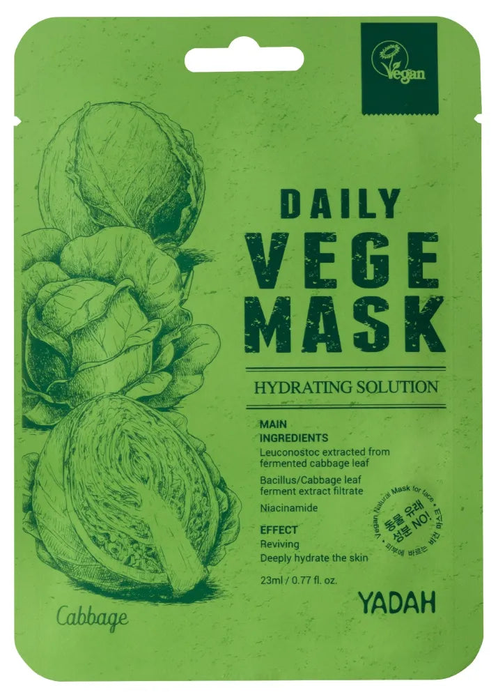 YADAH Daily Vege Sheet Mask Cabbage 23 ml - Kosmetika