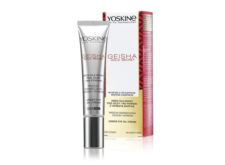 Yoskine Geisha Gold Secret Oil Cream po akimis ir vokais prieš maišelius šešėlius 15ml - Kosmetika