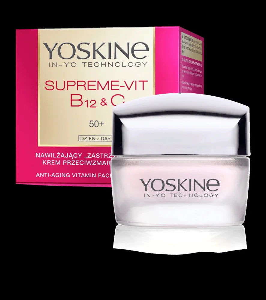 YOSKINE Supreme Vit B12 ir C drėkinamasis anti-raukšlių kremas 50+ dienai 50ml - Kosmetika