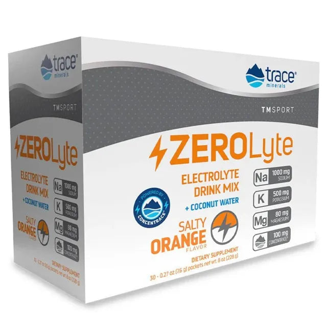 ZEROLyte Salty Orange - 30 packets - Trace Minerals - Papildai