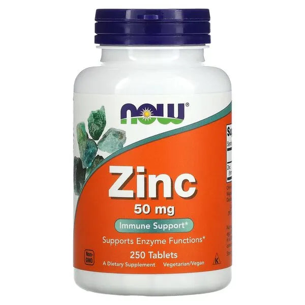 Zinc 50mg - 250 tabs - NOW Foods - Papildai