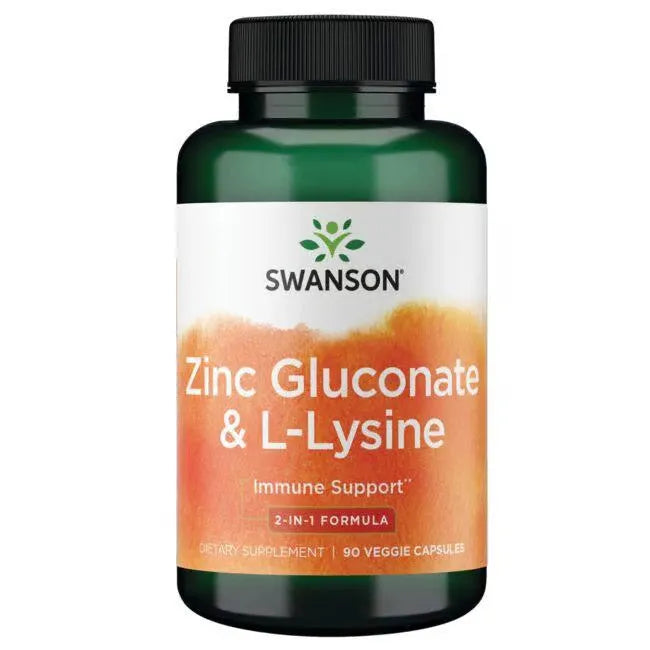 Zinc Gluconate & L-Lysine - N90 - Cinko gliukonatas ir L-Lizinas - Swanson - Papildai