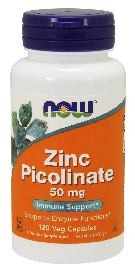 Zinc Picolinate 50mg - 120 vcaps - NOW Foods - Papildai