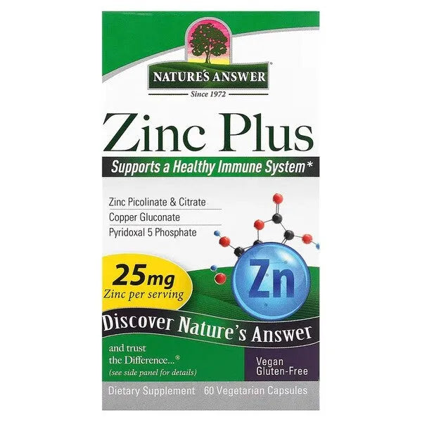 Zinc Plus - 60 vcaps - Nature’s Answer - Papildai